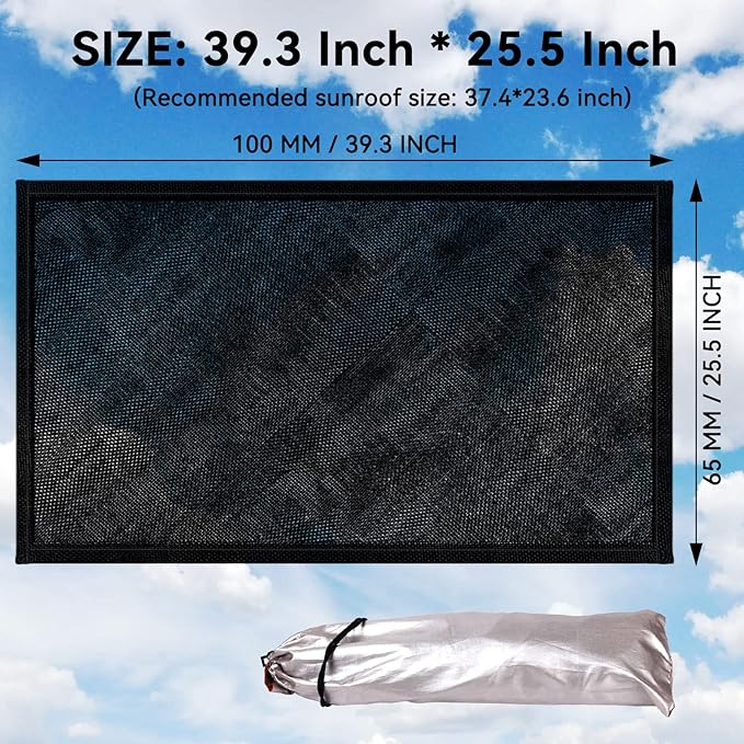 Magnetic Sunroof Sunshade Mesh Screen for Car Camping Essentials,UV Protection Screen for Moonroof & Side Windows,Quick Install,Breathable Roof Cover Fits SUV, Truck Van Sleeping Overnight
