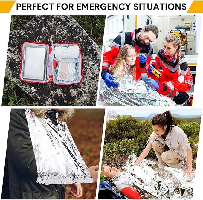 Emergency Survival Blanket, Mylar Thermal Blanket, Gigantic Space Blanket 82" x 63" (1)