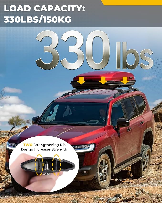 330LBS Lockable Cross Bars Roof Rack Fit for Toyota Land Cruiser J250 2024-2026 Aluminum Crossbars Cargo Bar Luggage Carrier Rooftop Accessories, for Storage Bag Kayak Snowboard Canoe Bike