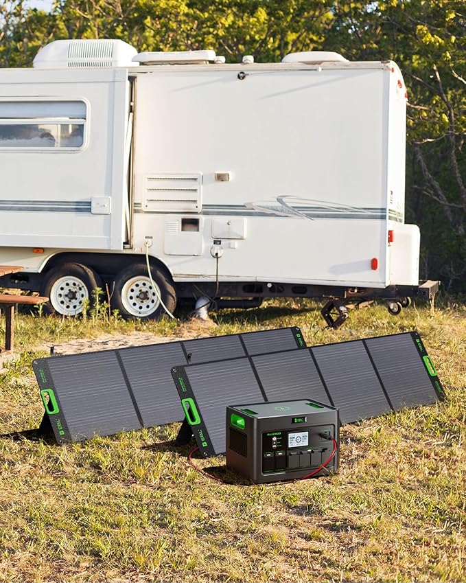 EBL 2400W Portable Power Station with 2x200W Solar Panels (Ship Separately), 1843Wh Home Backup Battery,LiFePO4,Solar Generator,Pure Sine Wave, For Outdoor Camping RV Travel, Off-grid Home Emergency