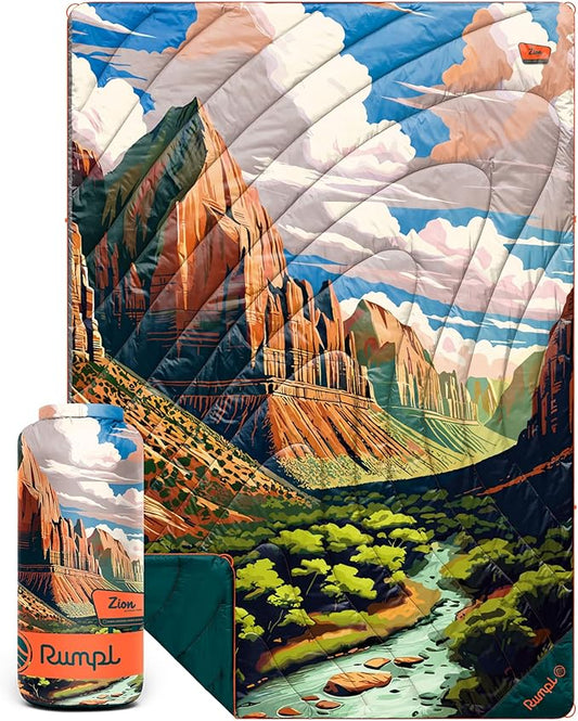 Rumpl Original Puffy National Park Blanket for Camping and Outdoors, Zion - V3