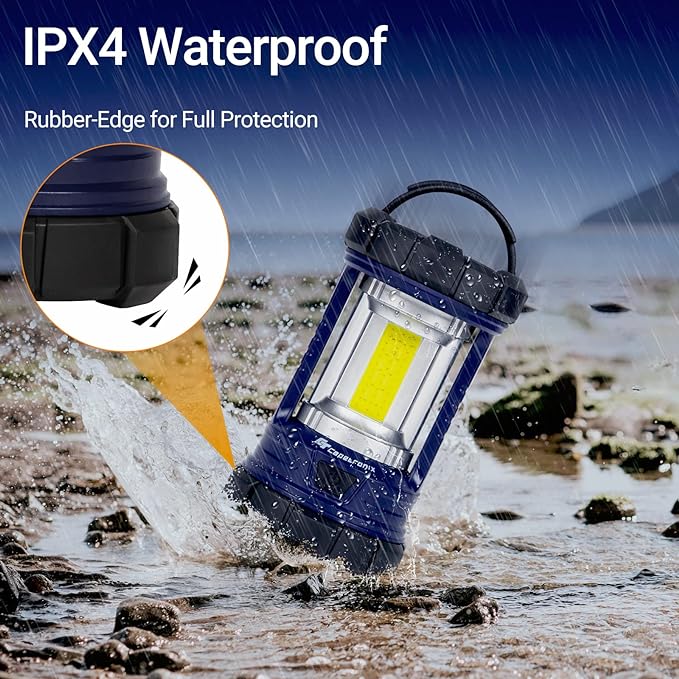 Camping Lantern, 3200LM LED Lanterns for Power Outages, 4600mAh Phone Charger & Rechargeable Lantern, 5 Light Modes Camping Lights & Lanterns for Hurricane/Emergency, Camping Accessories-2 Pcs