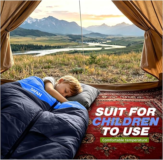 Lightweight Sleeping Bag for Adults, 3-Season Waterproof Backpacking Sleeping Bags with Compression Sack, Comfort Temp 50–68°F, Portable Camping Essential Gear for Travel, Hiking, Outdoor, Indoor