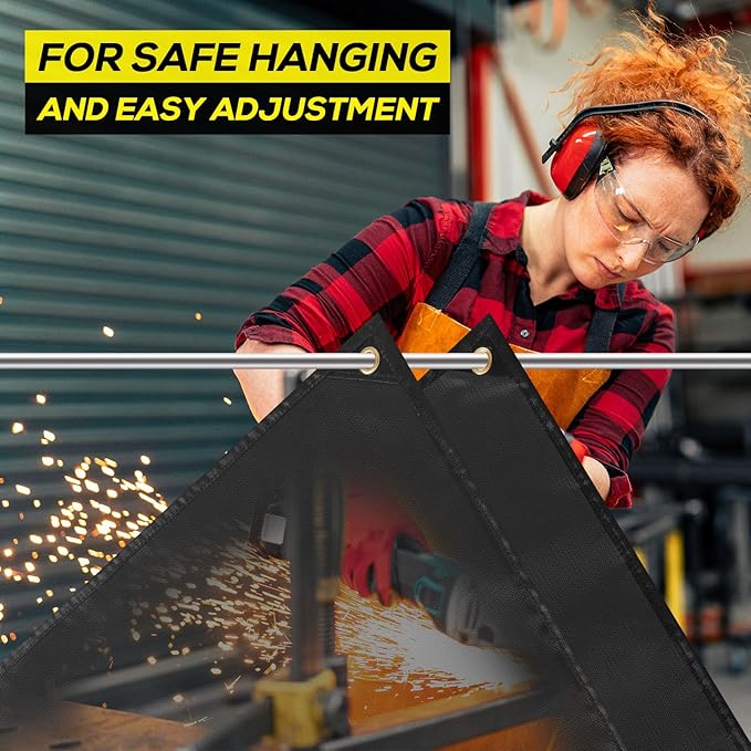 6x8ft Welding Blanket, Silicone Coated Fiberglass Fire Blanket, Welding Blanket Fireproof, Designed for in Home and Outdoor Use for Professional and Heavy-duty Welding, Cutting, and Other Uses