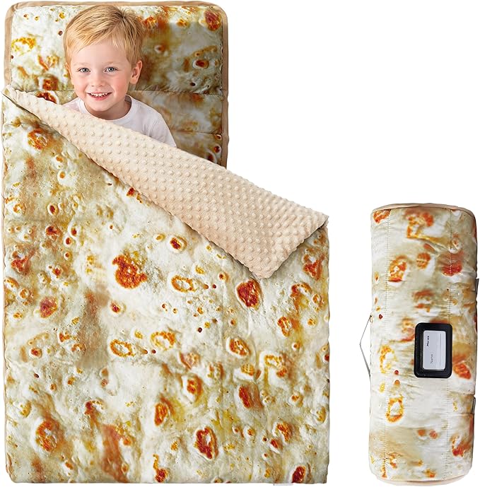 MORAIS Toddler Nap Mat with Pillow and Blanket, 52" x 20" Lightweight and Soft Nap Mat for Preschool, Daycare, Travel Sleeping Bags