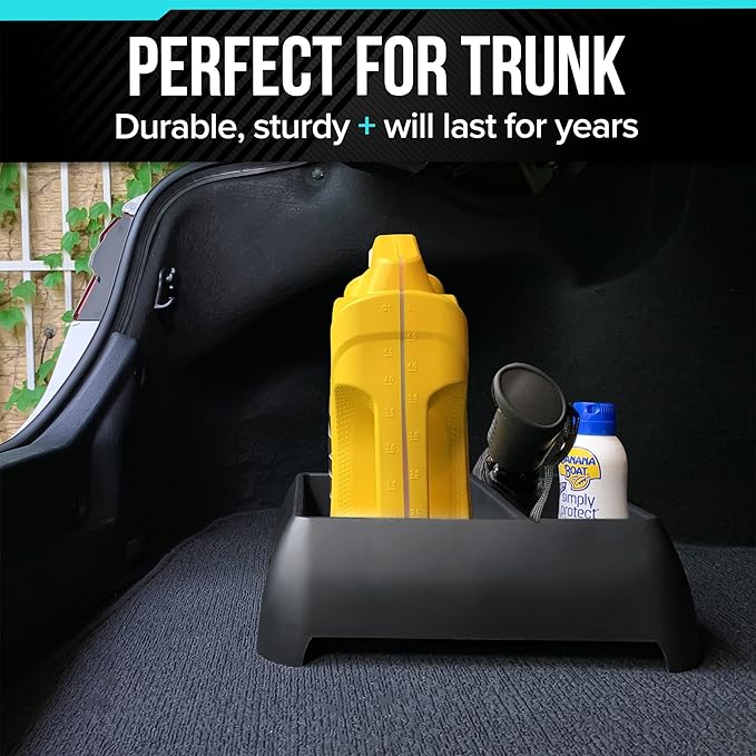 Moblorg Heavy Duty Storage Organizer for Vehicle Trunk, Garage, Under Sink Organizer, Recycled Plastic, Made in USA (Black)