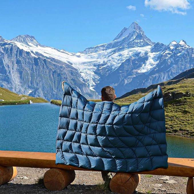 Camping Blanket, Puffy Blanket Lightweight Windproof Water Resistant for Outdoors,Hiking, Backpacking,Beach,Car,Picnic,Stadium