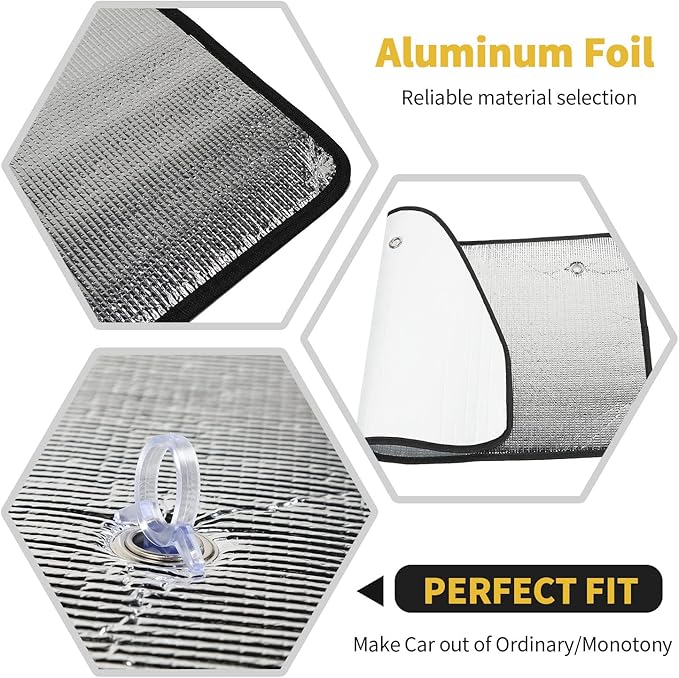 Windshield Sunshade Sun Shade Heat Shield Window Sun Visor Mat for Jeep Wrangler JL 2 Door 2018-2024,6PCS