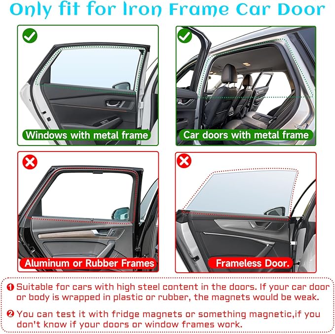 Magnetic Car Window Shades, 2 Packs Car Sun Shades for Baby, 2 Layers for Blackout/See Through Options Space Pattern Side Window Curtain for Kids Heat/UV Blocker