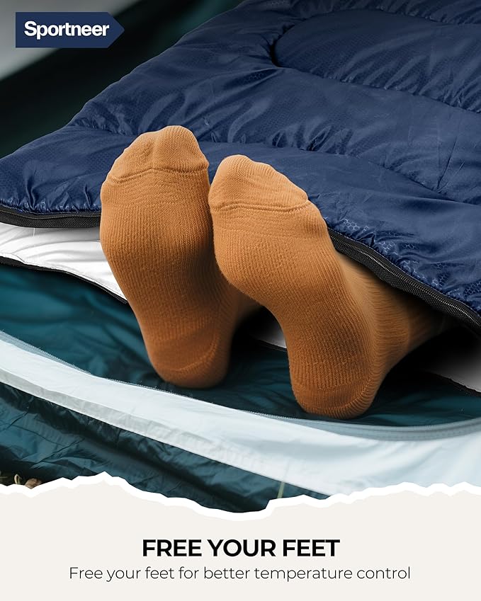 Sportneer Sleeping Bag for Adults & Kids, Cold Weather & Warm Waterproof Camping Sleeping Bag, Compact Portable for Camping Hiking & Travel