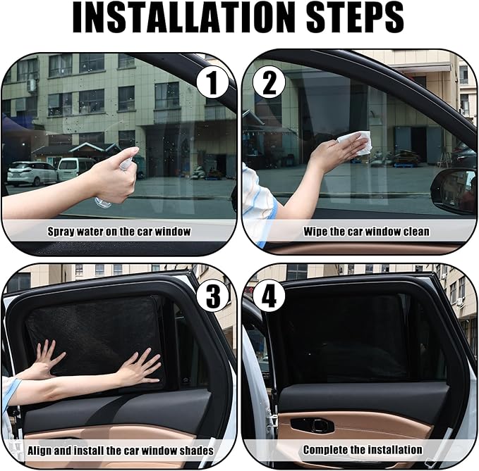 ZATOOTO Car Window Shades Car Window Shade for Baby Semi-Transparent Sun Blocker UV & Privacy Protection for Camping, Napping, and Relaxing Auto Covers 2 Pack,15.75 * 13.78 in