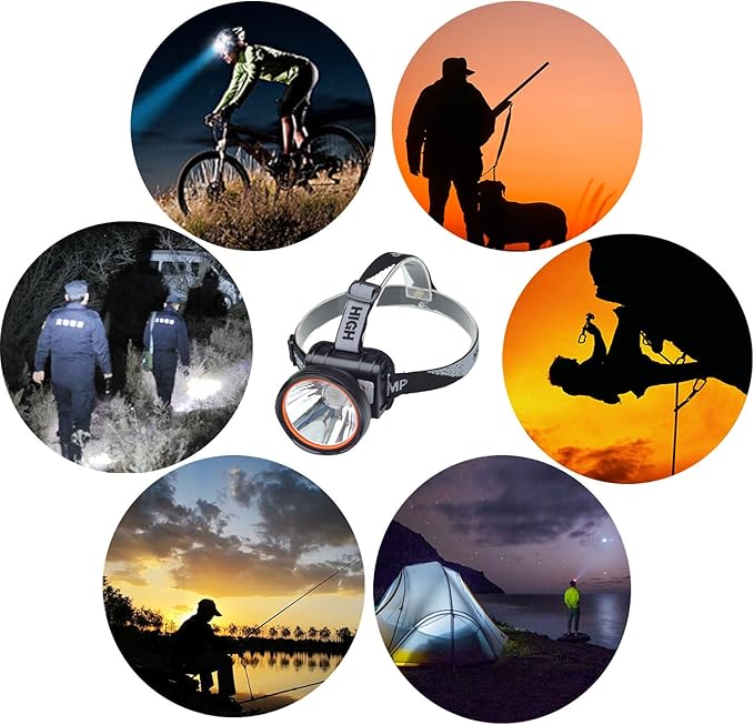 ODEAR Super Bright LED Rechargeable Headlamp Flashlight Torch HeadLamp for Mining Camping Hiking Fishing