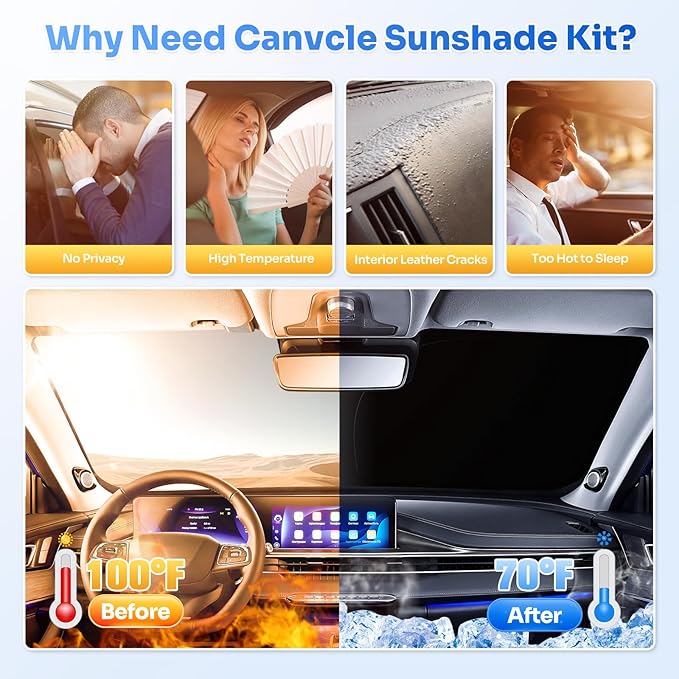 Canvcle Window Shades for 2014-2018 Subaru Forester Accessories Windshield Sun Shade Side Rear Window Cover Sunshade Sun Visor Shield Privacy Protection for Camping Keep Vehicle Cool Black 8PCS