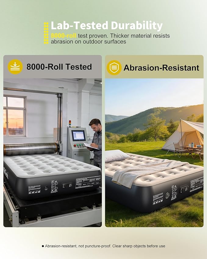 OhGeni Air Mattress Full with Built in Pump, 13" Raised Inflatable Blow up Mattress, Family Choice Award Winner, Portable Foldable Bed with Upgraded Surface for Home & Camping, 600 lbs