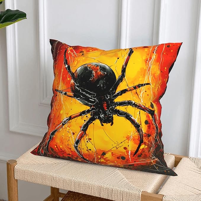 Halloween Bats Throw Pillow Covers 18 X 18 Inch Set of 4 Decorative Cushion Cover Home Decor for Sofa Chair Couch Bedroom Living Room