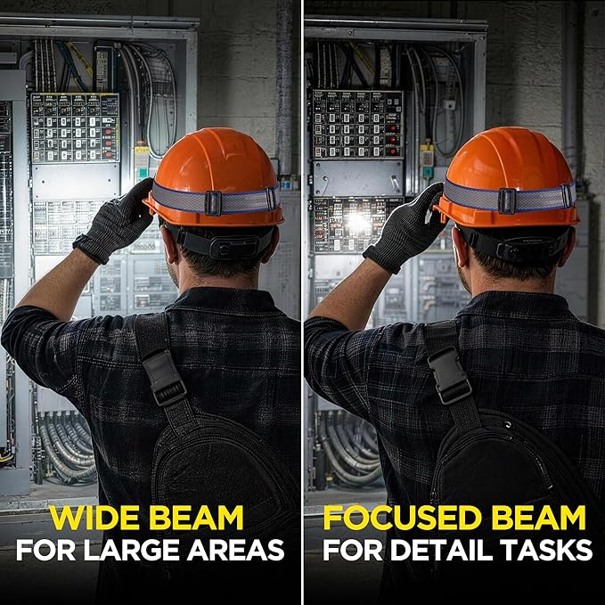 WORKPRO Rechargeable Work Headlamp, 700LM LED Head Lamp with Motion Sensor, 180° Adjustable Angle & Long Runtime, Memory Function for Mechanic, Repair, Construction and Jobsite