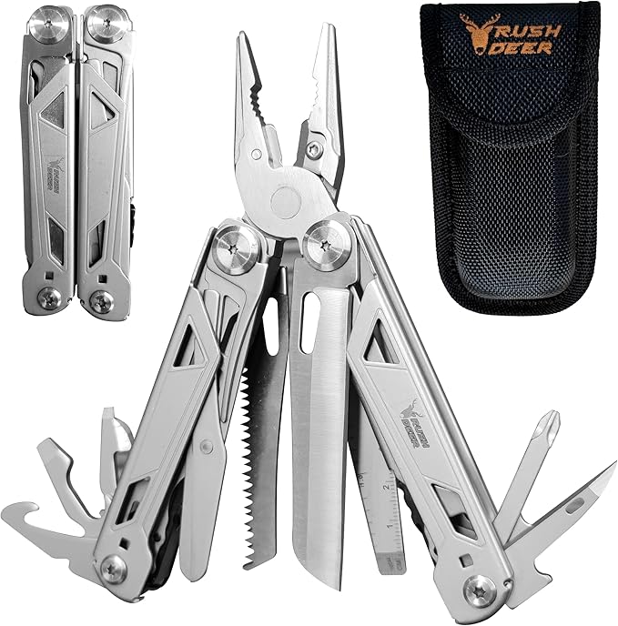 RUSH DEER Multi-Tool 18-in-1 Essential Survival Tools and Multitools Plier,Versatile Camping Tool Kit-Gift for Men-ultimate versatile toolkit For DIY,Outdoor