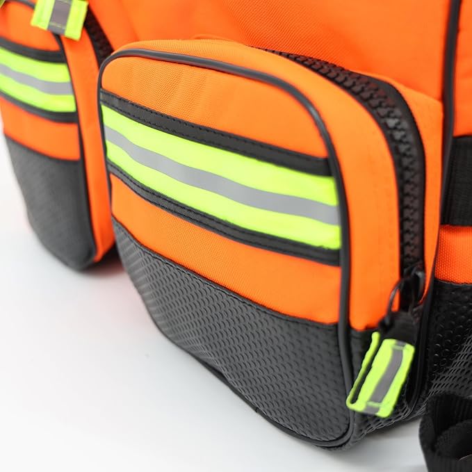 Lightning X Personalized Modular Oxygen Trauma Bag w/Hidden Cylinder Compartment, Accessory Pouches & Custom Embroidered Name Or Logo - LXMB65 Orange
