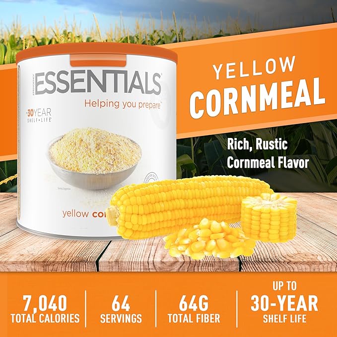 Emergency Essentials Yellow Cornmeal | Allergy Friendly Pantry Staple | 64 Serving #10 Can | Dehydrated for Everyday Use and Long Term Food Storage | 30 Year Shelf Life