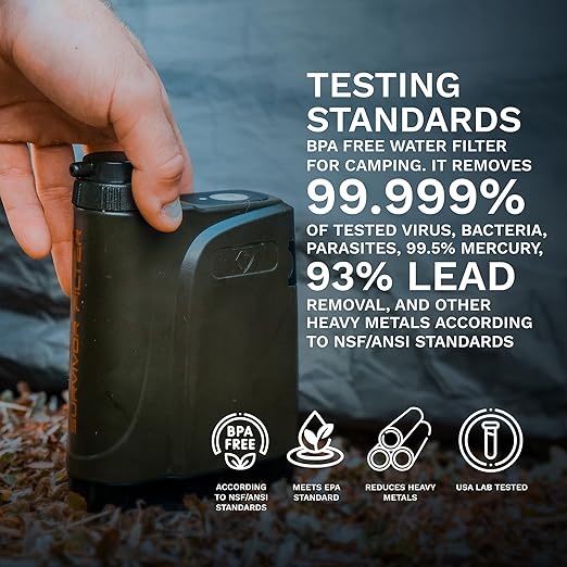 Survivor Filter PRO X - Electric Portable Camping Water Filter - Filters Bacteria, Parasite, Viral (Pack of 2)