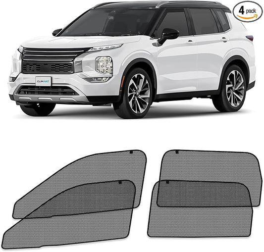 CLIM ART Magnetic Car Window Shades for Mitsubishi Outlander 2022-2026 – Custom-Fit Sun Blocker Curtains, Side Window Covers,Essential Car Accessories for Camping, Baby, and Privacy Protection- MS0265