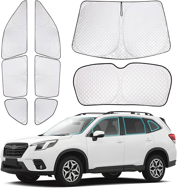ZATOTOO Car Window Shades for 2019-2024 Forester Sun Shade for Side Window Front Rear Windshield Triangular Window Shade Full Privacy UV Rays Sun Blocker Heat Insulation for Camp Nap Long Time Parking
