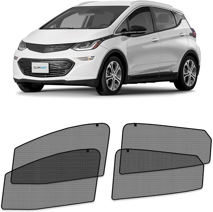 CLIM ART Magnetic Car Window Shades for Chevy Bolt EV 2017-2023 – Custom-Fit Sun Blocker Curtains, Side Window Covers, Essential Car Accessories for Camping, Baby, and Privacy Protection - MS0247