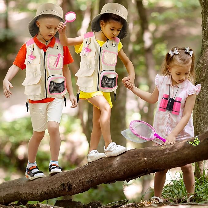 YOPINSAND Kids Explorer Kit & Bug Catcher Kit, Kids Camping Gear for Kids, Outdoor Exploration Set with Vest & Hat, Ideal Outdoor Camping Adventure Toys for Ages 3 4 5 6 7 8 Boys Girls