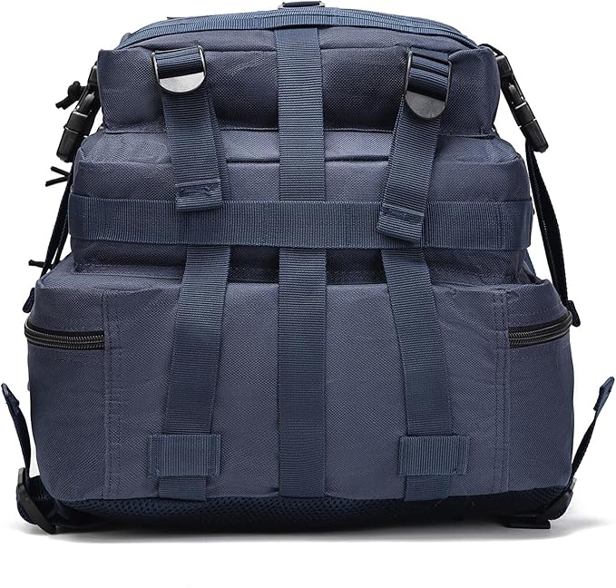 Tactical Backpack for Men, 45L Military Gym Backpacks, Large 3-Day Assault Pack Bug Out Bag MOLLE Daypack for Rucking Fishing Camping (Dark blue)