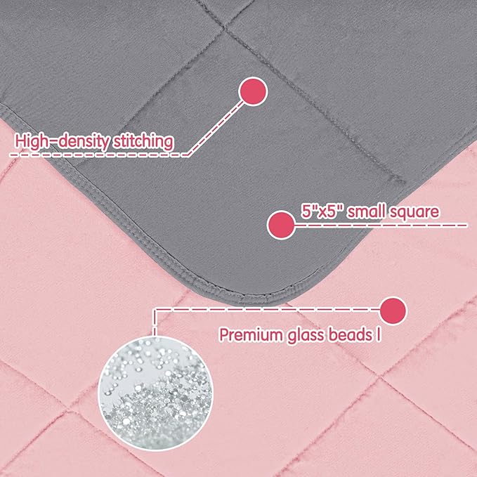 yescool Weighted Blanket (3 lbs, 36" x 48", Pink Grey) Cooling Heavy Blanket for Sleeping Perfect for 20-40 lbs, Breathable Blanket with Premium Glass Bead, Machine Washable
