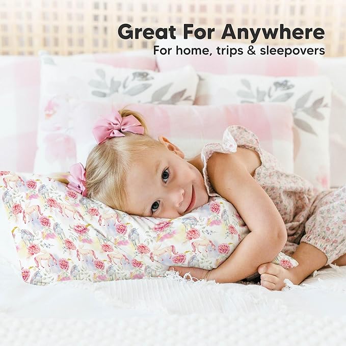 KeaBabies Toddler Pillowcase 13"x18" - Organic Cotton Toddler Pillowcase for Kids, Boys, Girls, Soft & Durable Cotton Cover for Miniature Sleepy Pillows, Cute Colors, Pillow Sold Separately(Fantasy)