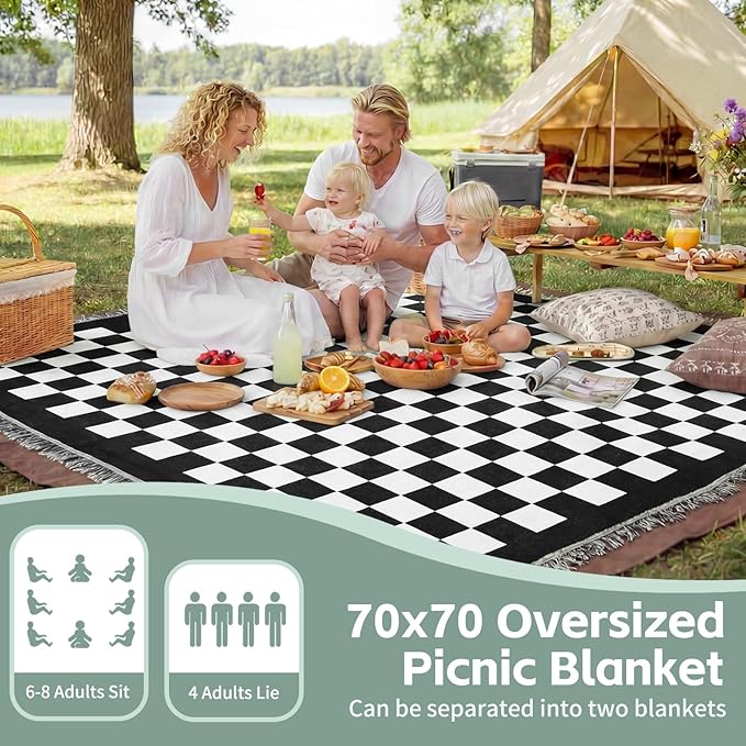 2 in 1 Extra Large Boho Beach Blanket Towel Picnic Mat Adult Men Guy Him Brother Dad Boyfriend Uncle Niece Best Friend Friendship Grandpa Grandfather Husband Son in Law Happy Birthday Cool Unique Gift