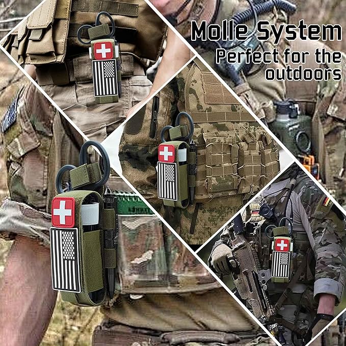 Upgrade 1000D Laser Cut Molle Tourniquet Holder, Heavy Duty Tactical Molle Tourniquet Pouch Holder