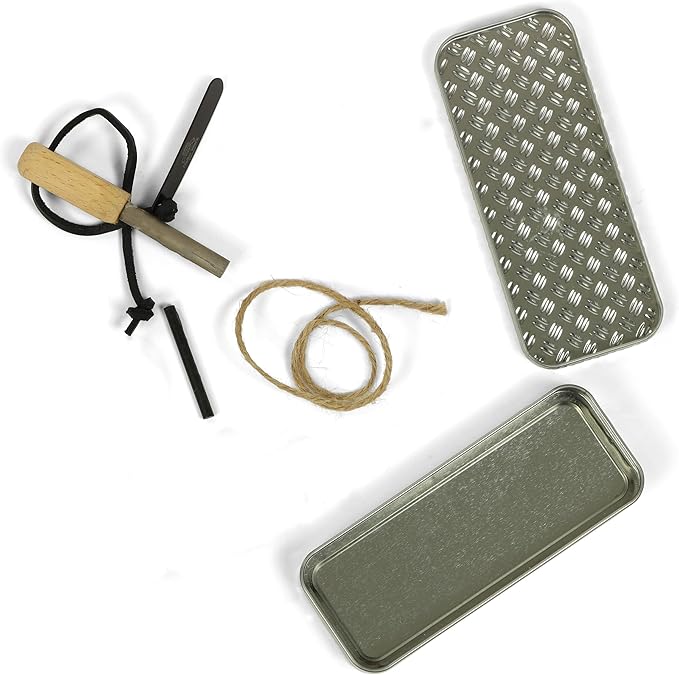 1844 Helko Werk Germany Wilderness Fire Starter Basic Kit - Portable Waterproof Flint Fire Starter and Jute Cord Survival Gear, Compact and Lightweight (Basic KIT) #F1122 Basic