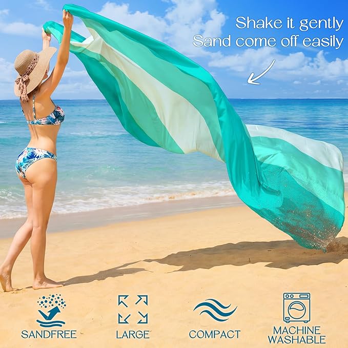 BYDOLL Beach Blanket 10'X9' Waterproof Sandproof Suits1-8 Adults Oversized Lightweight Large Blanket Picnic Mat for Beach Sand Free Travel Camping Hiking Picnic