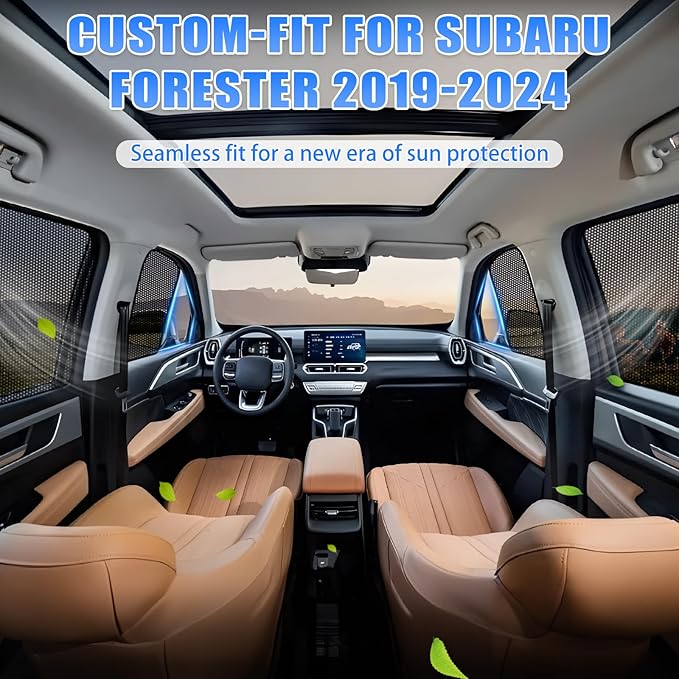 ZATOOTO Car Window Shades for Forester 2019-2024, Car Side Window Sun Shade for Baby from 99% UV Rays and Heat, Car Window Cover Breathable Mesh Window Screen Keep Vehicle Cool for Camping, Napping