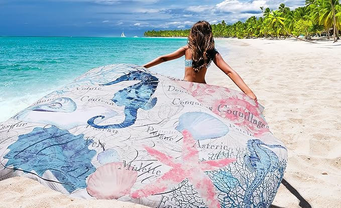 AISPARKY Beach Blanket Waterproof Sandproof Extra Large, Oversized Beach Mat, Quick Drying&Compact&Lightweight, Picnic Blankets Vacation Essentials for Outdoor Beach Camping (79" X 83" (4 Person))