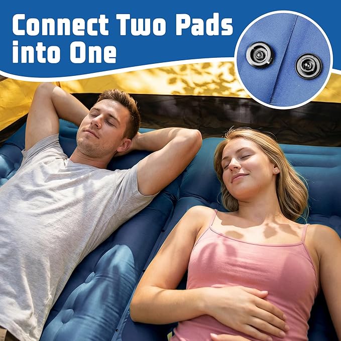 Camping Sleeping Pad for Comfortable Outdoor Sleeping, Lightweight & Inflatable Air Mattress for Hiking, Backpacking, Tent Camping & Road Trips