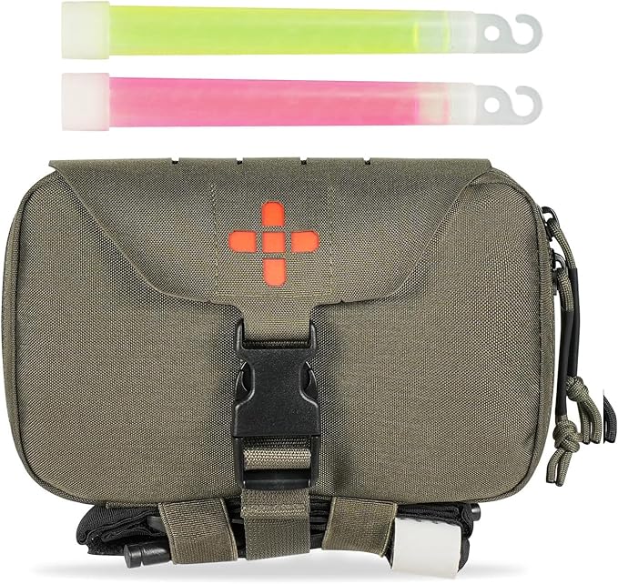 Ifak Pouch-Rapid Deployment Tactical MOLLE Trauma Kit Pouches, Quick Release Tear-Off Medical First Aid Kit Organiser with Red Immediate Identify for Emergency Surviva.