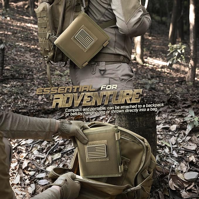 LIVANS Tactical Pouch Military Map Case Holder Army Foldable Map Storage Pouch Multifunctional for Outdoors or Hiking - 13"x10" Clear Viewing Area,1000D Oxford + Waterproof TPU