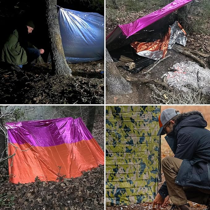 TITAN Survival Premium Mylar Survival Blankets (5 Pack) Thermal Emergency Survival Blanket for Camping, Hunting, Hiking - 90% Heat Retention & Waterproof - Portable Space Blanket w/Size Options