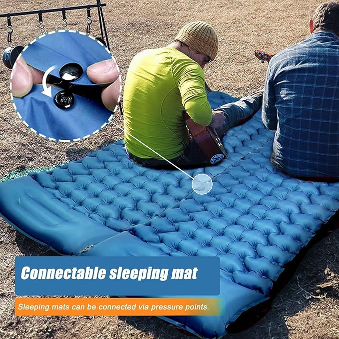 Camping Sleeping Pad, Extra Thick Ergonomic Camping Mattress with Built-in Pump, Lightweight and Compact for Backpacking, Hiking, Tent