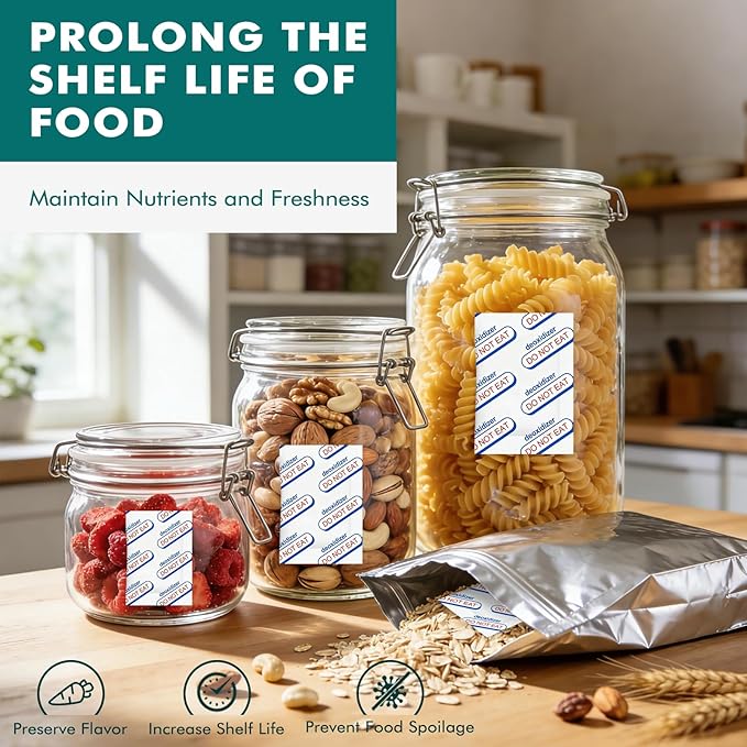 110 Packs 700CC Food Grade Oxygen Absorbers for Long Term Food Storage with Oxygen Indicator, Work with Mylar Bags, Mason Jars, and Vacuum Bags to Dehydrated & Preserved Foods Fresh (22x Packs of 5)