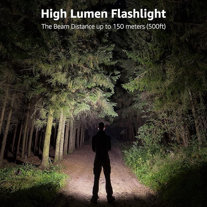 Lighting EVER LED Flashlights High Lumens, Small Flashlight, Waterproof, Adjustable Focus Flash Light for Outdoor, Emergency, Camping, AAA Batteries Included, 2 Pack