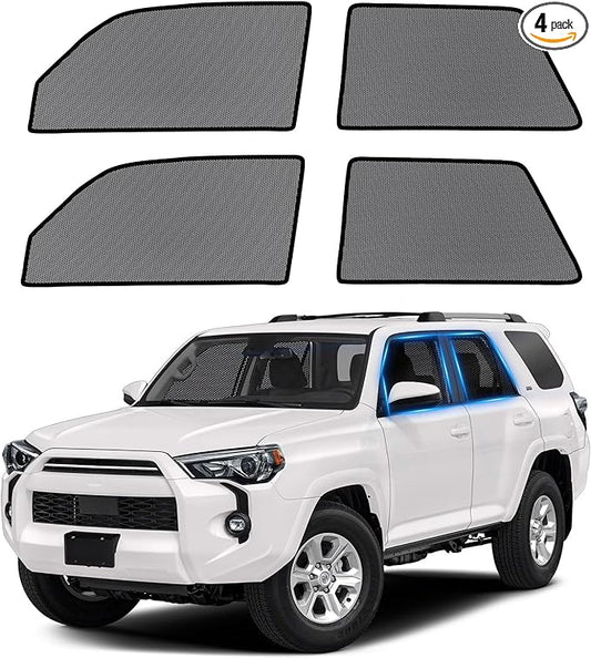 ZATOOTO Car Window Shades for Toyota 4Runner 2017-2024, 4 Pack 4Runner Sun Shade Side Window, Breathable Mesh Car Window Screen for Camping Napping Baby UV Protection