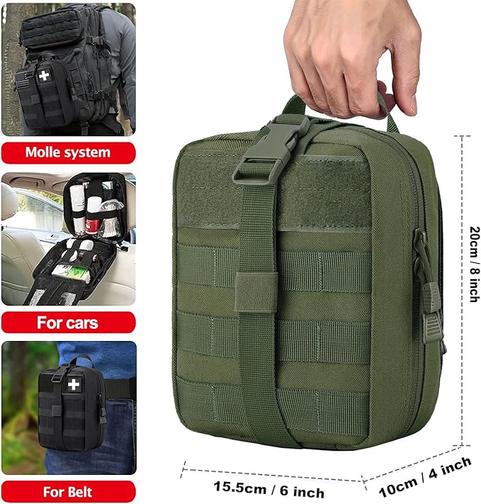 first aid kit bag empty Molle ifak pouch emt tactical medical pouch med rip away belt pouch small rescue tool pouches (OD)