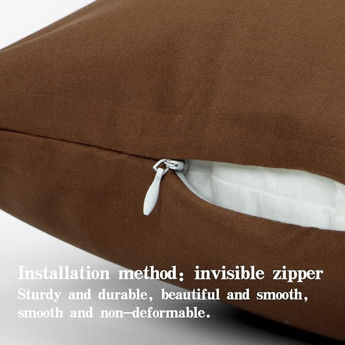 NTBAY Zippered Toddler Pillowcases Set of 2, 100% Brushed Microfiber 13x18 Pillowcases, Super Soft and Cozy Travel Kids Nursery Pillow Cases, 13x18 Inches, Brown