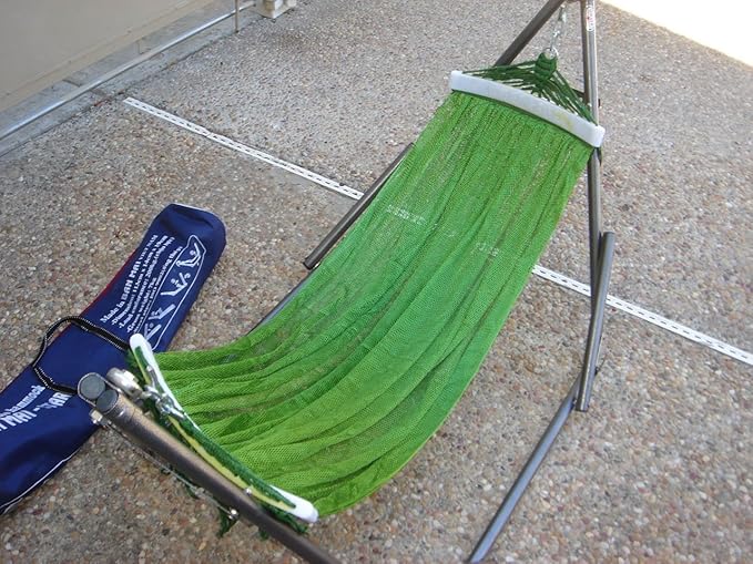 Indoor/Outdoor Small Hammock Swing Bed with Adjustable Medium Duty Metal Frame 48", and a Free Hand Carry Bag