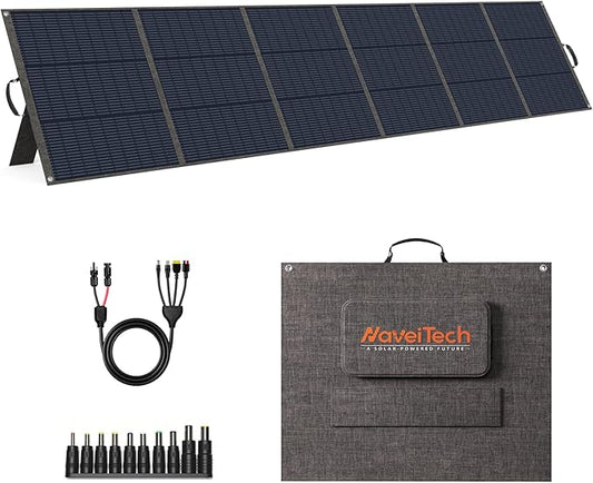 400W Portable Solar Panel, 25% High Efficiency Foldable Solar Panel Charger for Power Station, for Power Station, with Sturdy Kickstands, Fast Setup for Camping, RV, Pickup, Marine Off-Grid