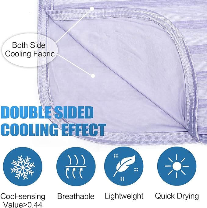 Ailemei Direct Cooling Throw Blanket for Hot Sleepers,Double Sided Cold Effect, Lightweight Breathable Summer Bed Blanket for Couch,Transfer Heat to Keep Body Cool Night Sweats,50"x70"